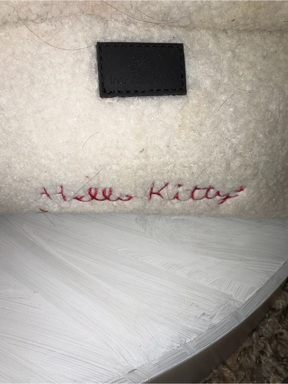 Hello Kitty Cream Plush Pouch with Red Bow